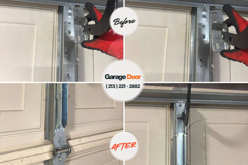 Before and after: garage door repair Hobart, WA